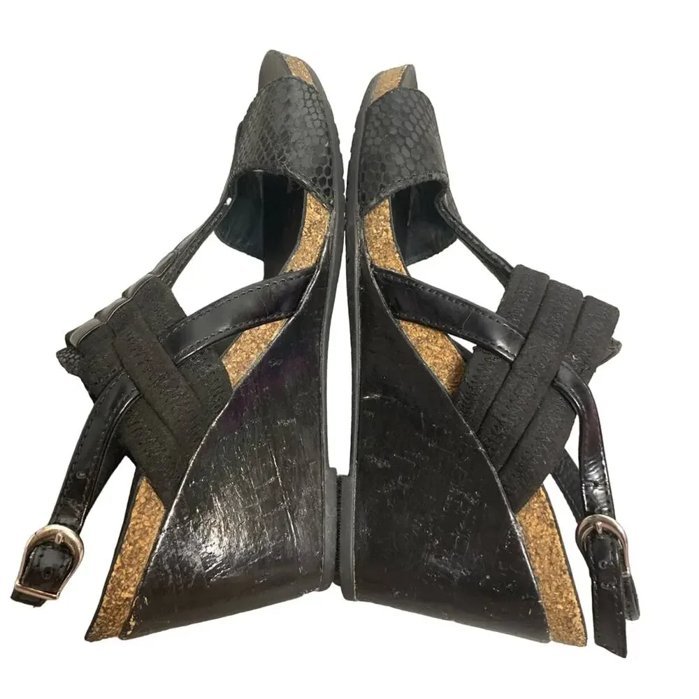 Mephisto leather air‎ relax wedge sandals